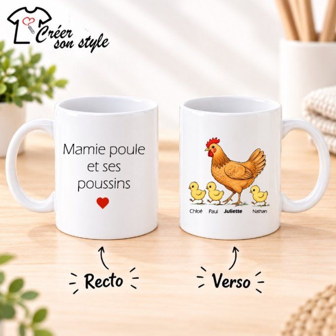 mug "mamie poule et ses poussins"