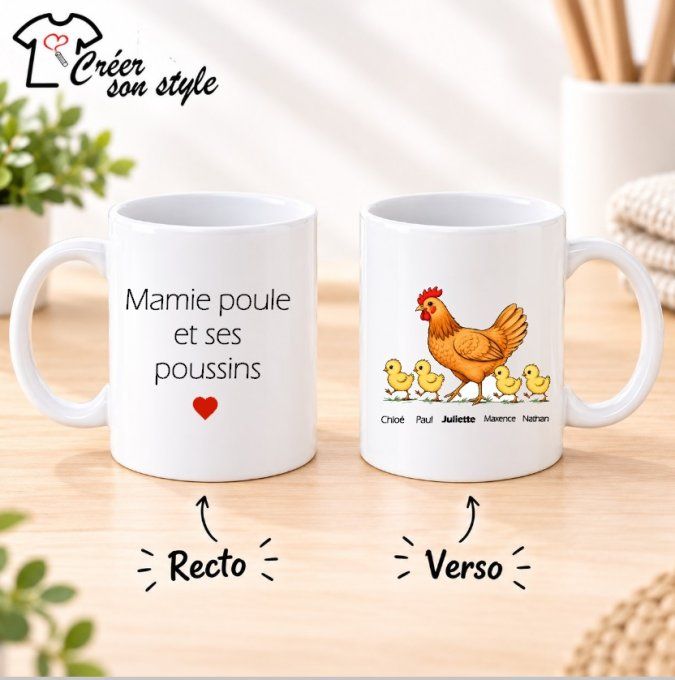 mug "mamie poule et ses poussins"