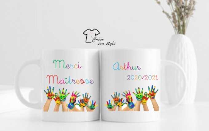 Mug "merci maîtresse"(mains)