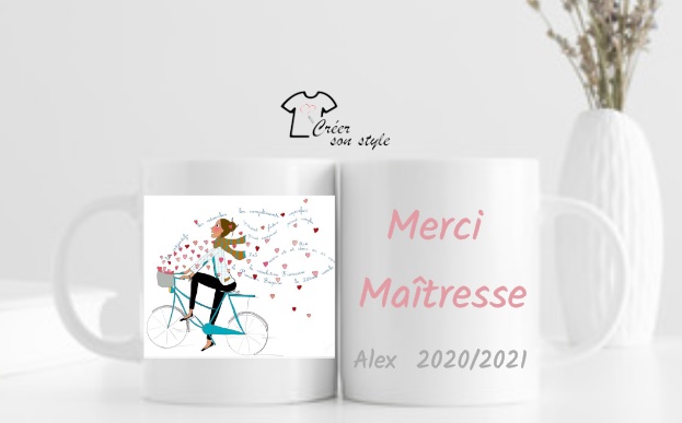 Mug "merci maîtresse"(vélo)