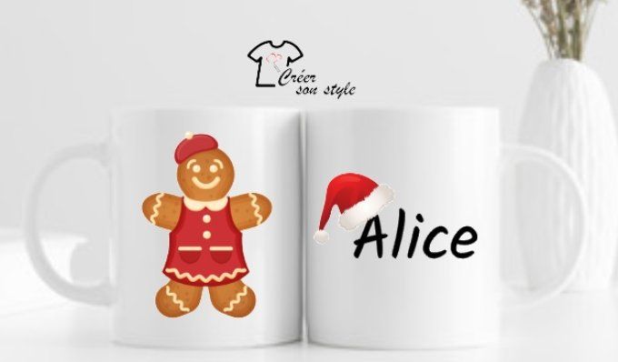 Mug "pain d'épice fille + prénom" 