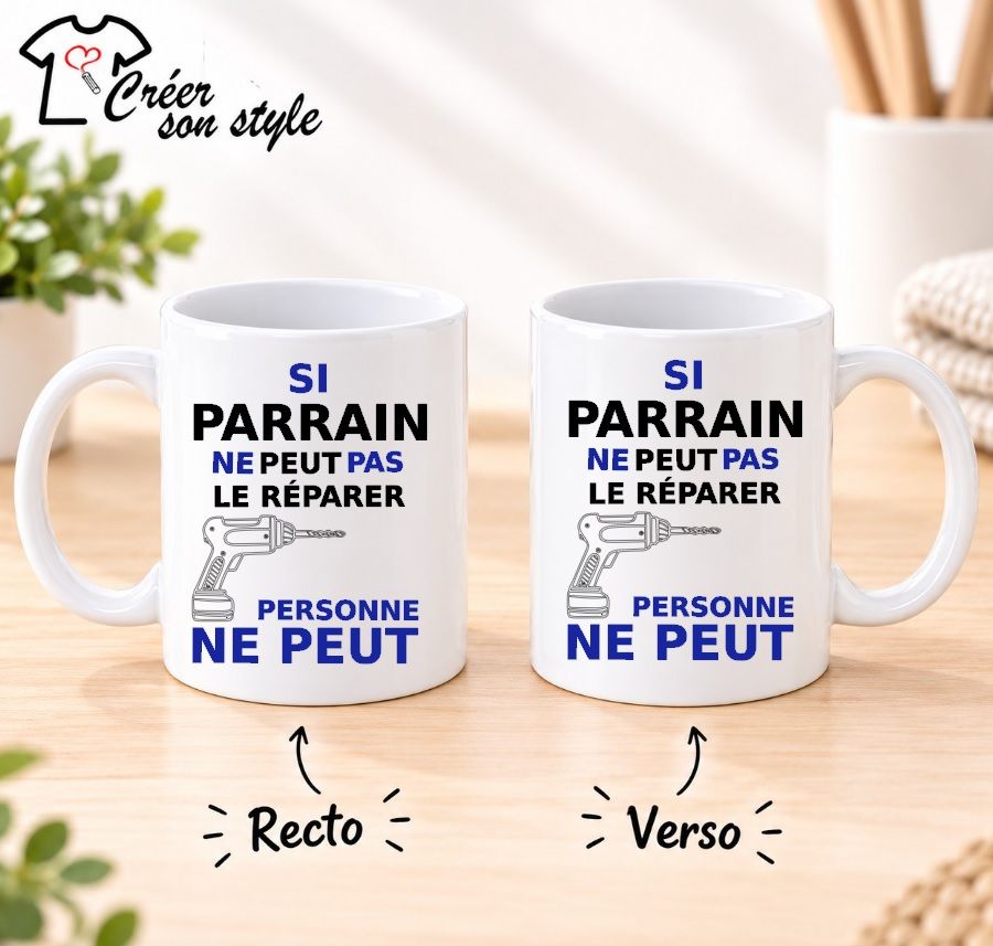 Mug "si parrain ne peut pas le réparer personne ne peut"