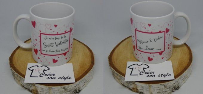 mug "je m'en fou de la saint valentin moi je t'aime tous les jours"