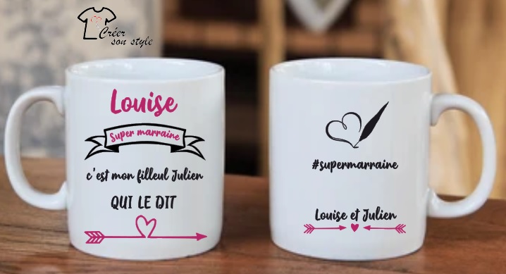 Mug Super filleul version marraine - Le monde de Bibou