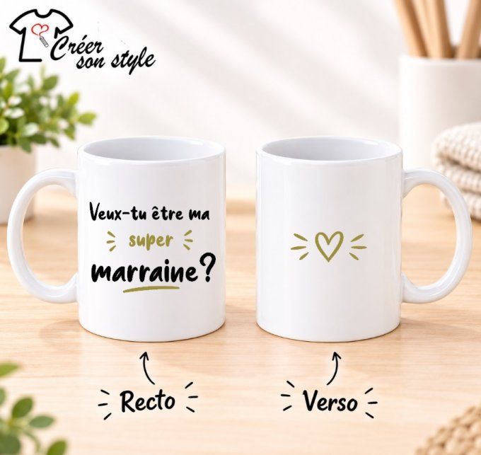 Mug "veux tu être ma super marraine?"