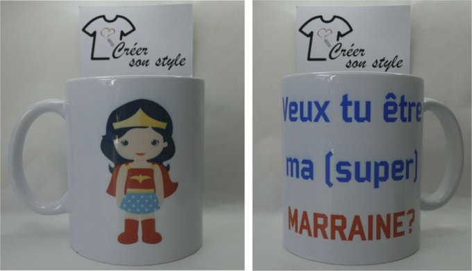 Mug "veux tu être ma (super) marraine?"