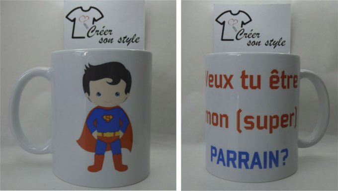 Mug "veux tu être mon (super) parrain?" 