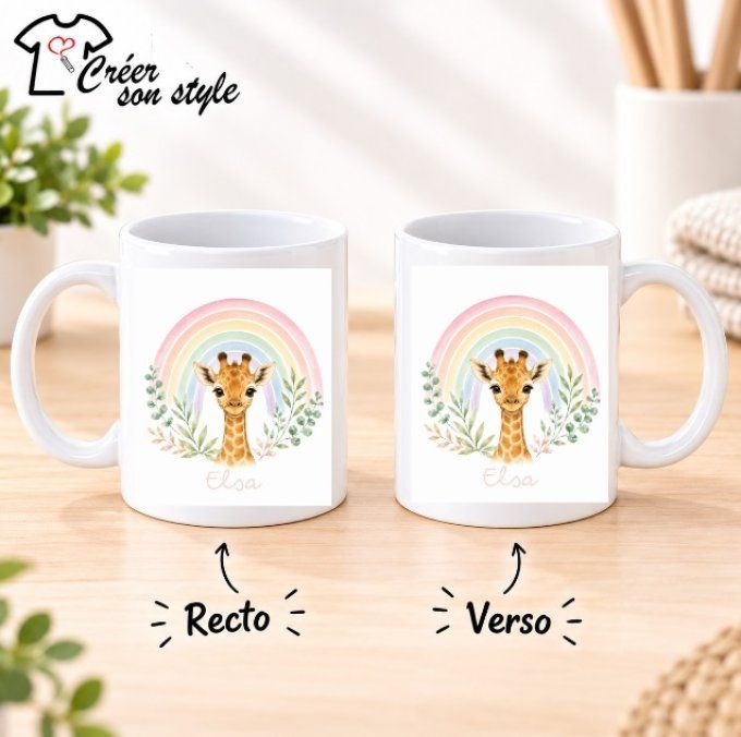 Mug "arc en ciel - girafe"