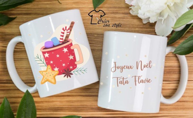 Cadeau pour parrain  Idée cadeau mug joyeux noël prénom