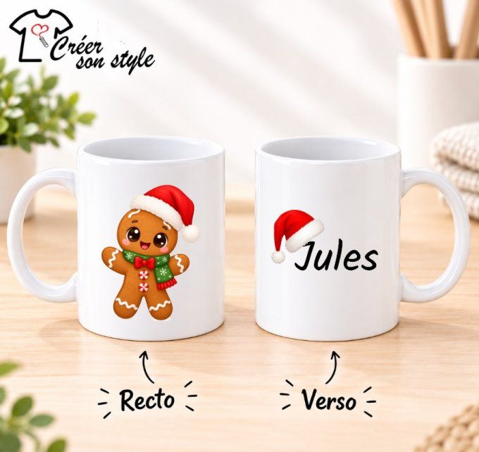 Mug "pain d'épice garçon + prénom"  