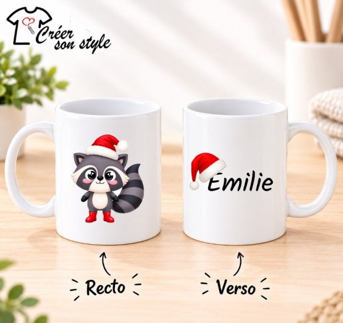 Mug "raton laveur + prénom"   