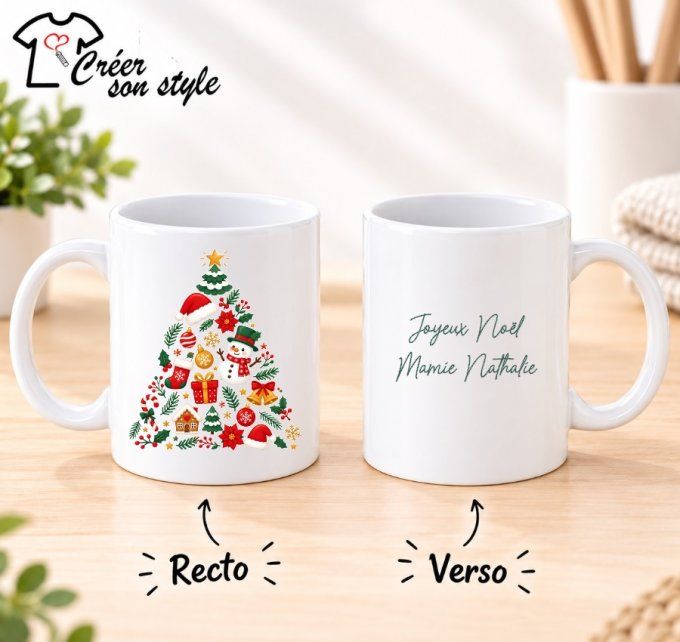 Mug "joyeux noël" (sapin de noël)