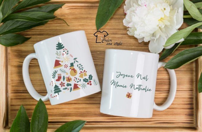 Mug "joyeux noël" (sapin de noël)