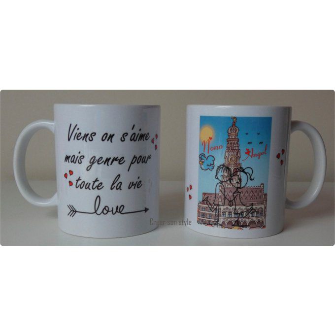 mug "Viens on s'aime mais genre toute la vie"