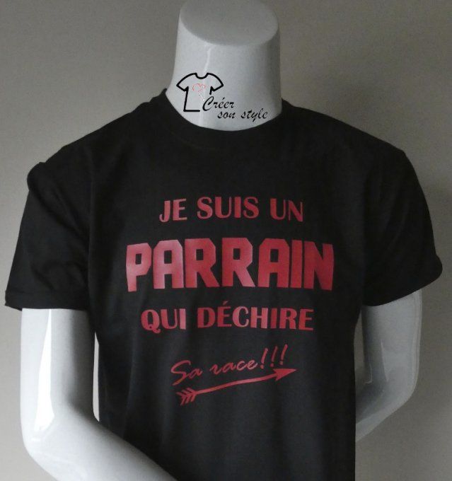 tee shirt homme "Je suis un parrain qui déchire sa race"