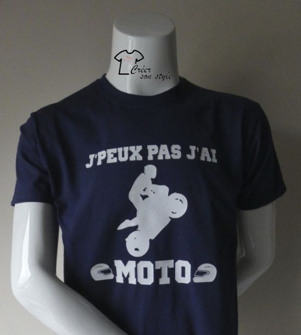 tee shirt homme "j'peux pas j'ai moto"