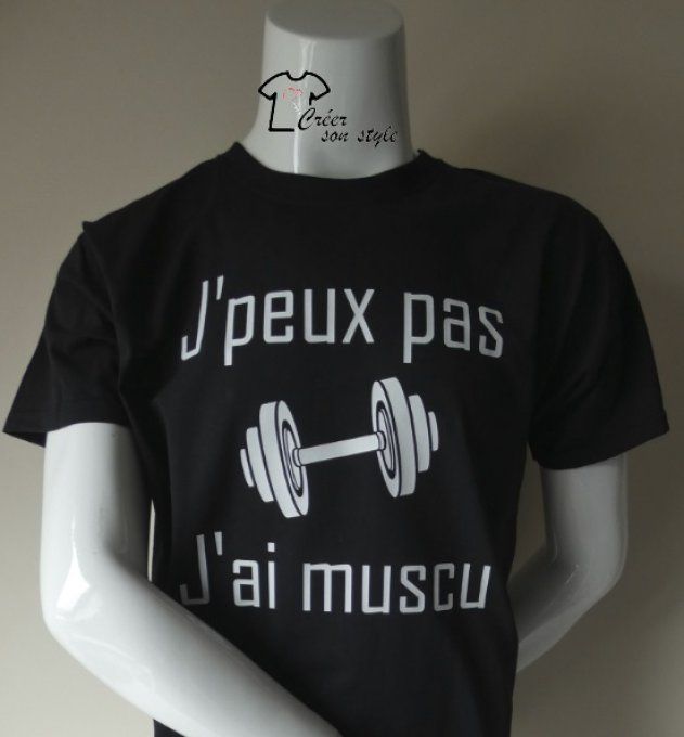 tee shirt homme "j'peux pas j'ai muscu"