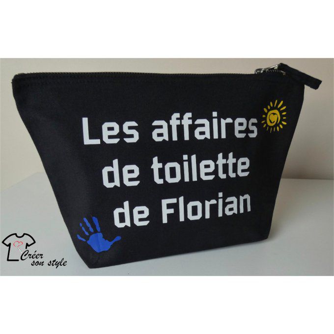 pochette "Les affaires de toilette de..." (garçon)