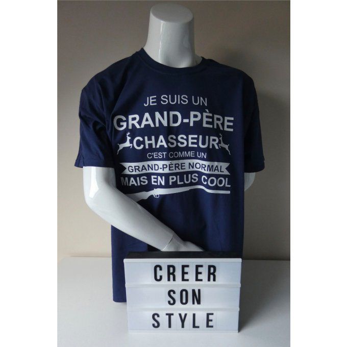 tee shirt homme "je suis un grand-père chasseur c'est comme un grand-père normal mais en plus cool"