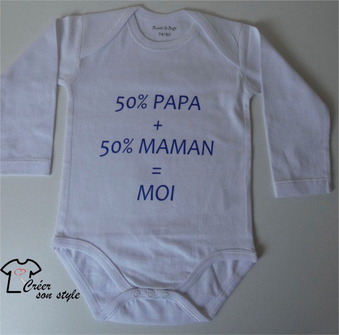 Body "50% papa + 50% maman = moi"