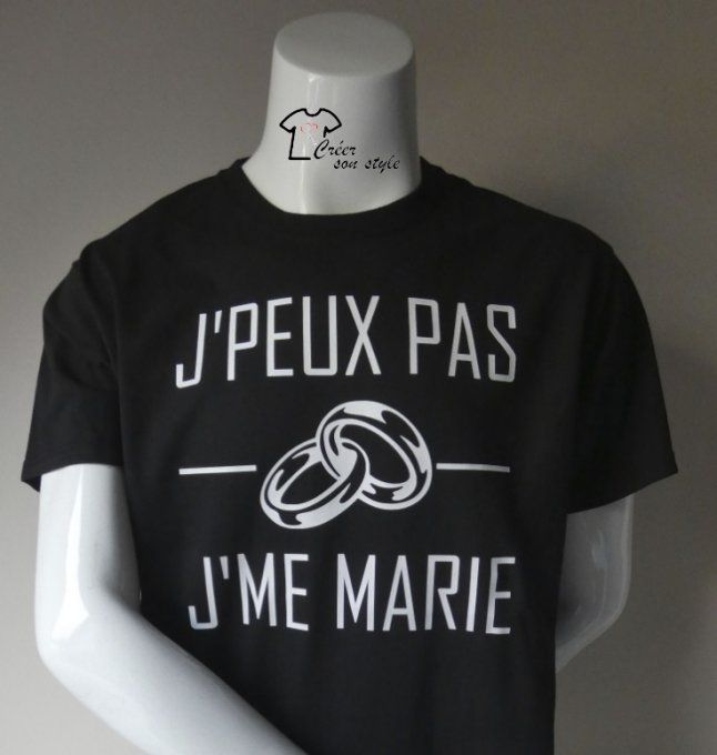 tee shirt homme "j'peux pas j'me marie"