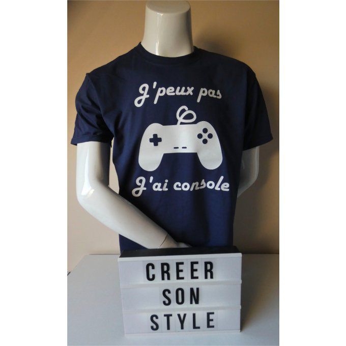 tee shirt homme "J'peux pas j'ai console"