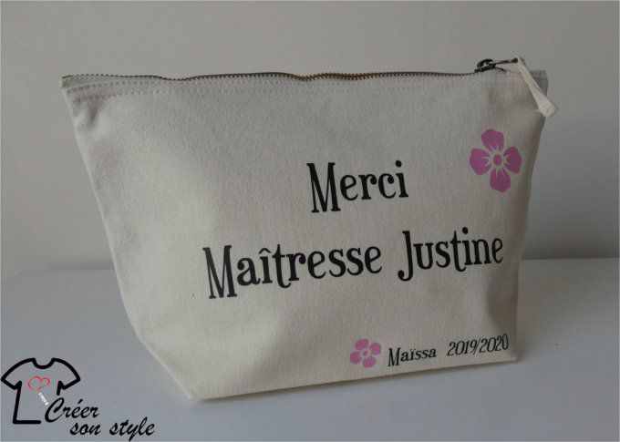 Pochette "merci maîtresse" (fleur)