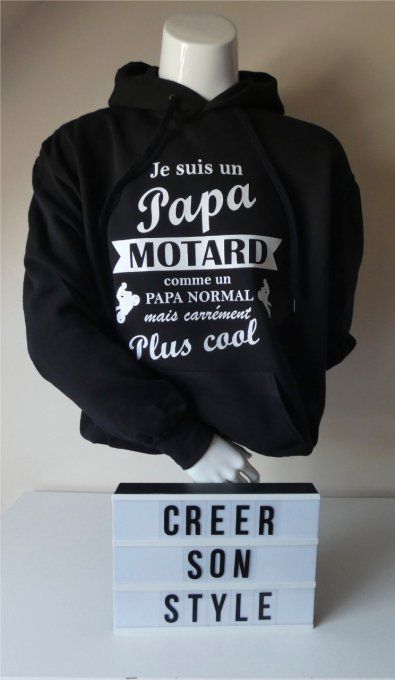 Sweat-shirt homme "je suis un papa Motard"