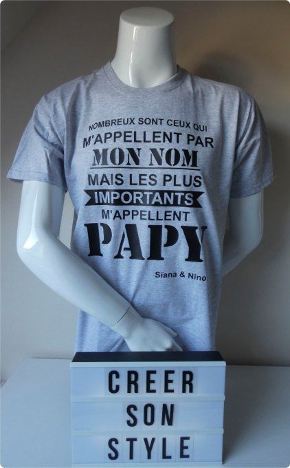 tee shirt homme "les plus importants m'appellent papy"