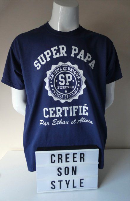 tee shirt homme "super papa certifié"