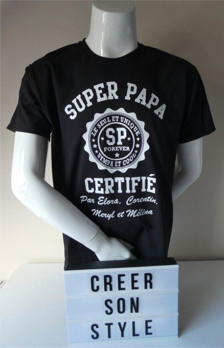 tee shirt homme "super papa certifié"