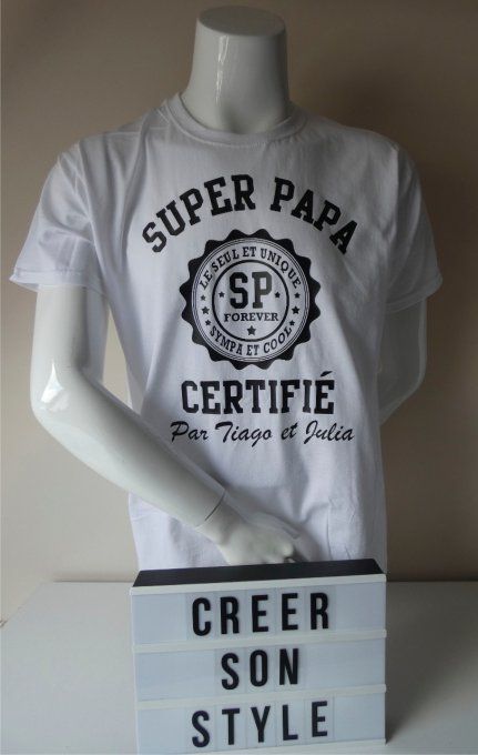 tee shirt homme "super papa certifié"