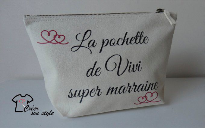 Pochette " la pochette d'une super marraine"