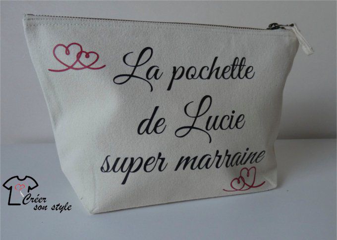 Pochette " la pochette d'une super marraine"