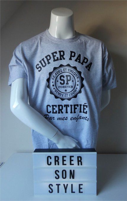 tee shirt homme "super papa certifié"