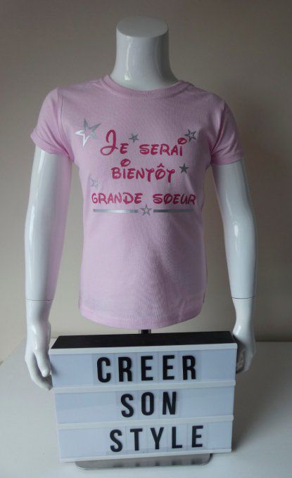 tee shirt "Je serai bientôt grande soeur"