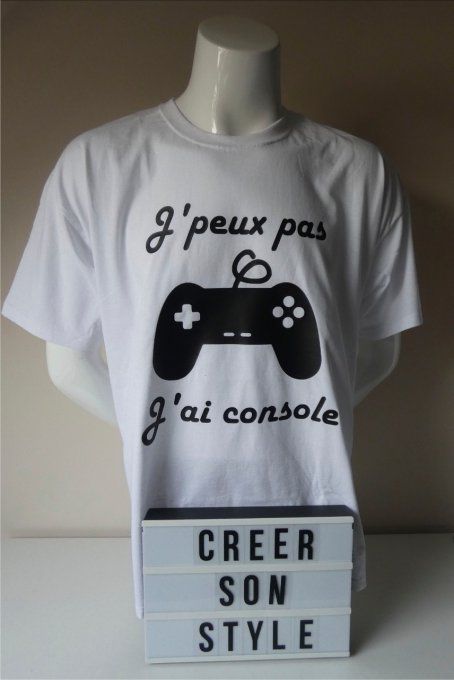 tee shirt homme "J'peux pas j'ai console"