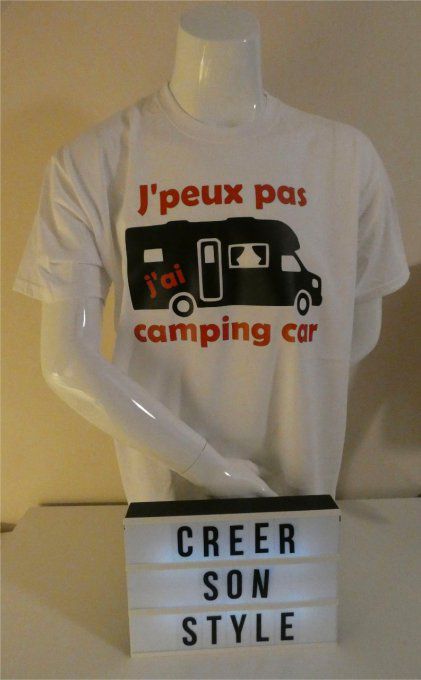 tee shirt homme "J'peux pas j'ai camping car"