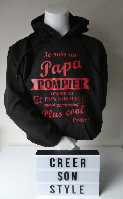 Sweat-shirt homme "je suis un papa pompier"