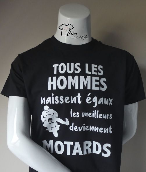 tee shirt "tous les hommes naissent égaux...motards"