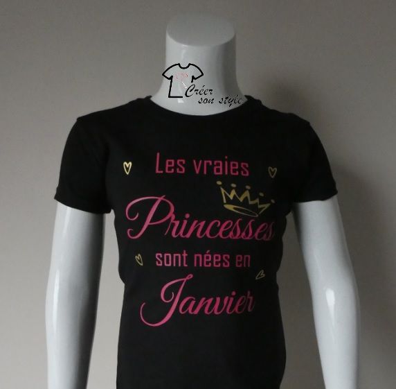 tee shirt "les vraies princesses sont nées en..."
