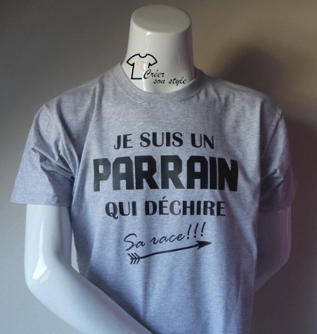 tee shirt homme "Je suis un parrain qui déchire sa race"