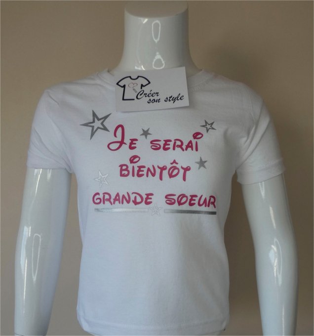 tee shirt "Je serai bientôt grande soeur"