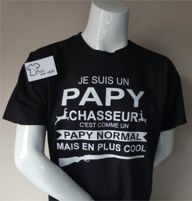tee shirt "je suis un papy chasseur"