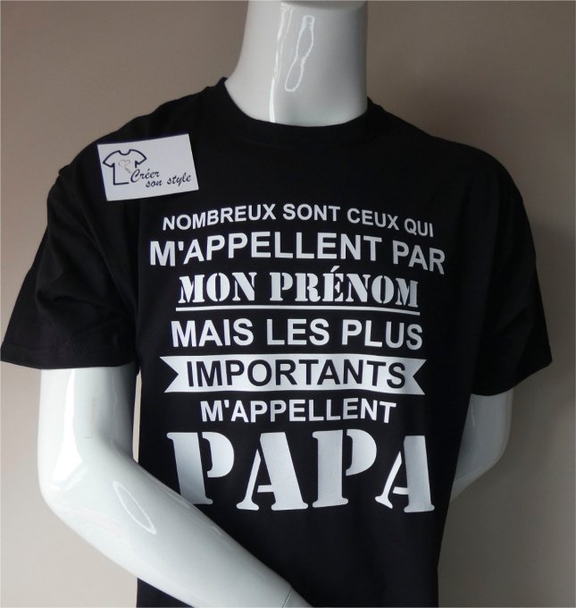 tee shirt homme "les plus importants m'appellent papa"