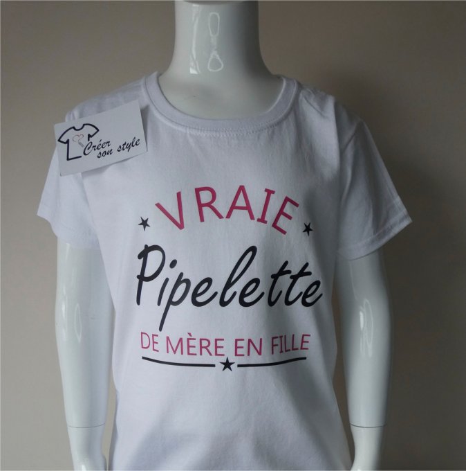 tee shirt "Vraie pipelette de mère en fille"
