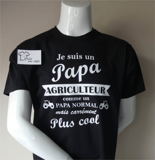 tee shirt homme "Je suis un papa agriculteur comme un papa normal mais carrément plus cool"