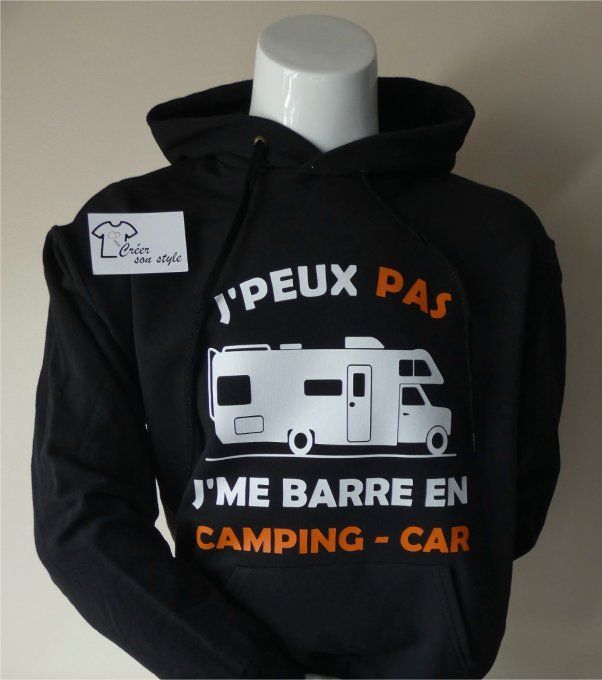 Sweat-shirt homme "j'peux pas j'me barre en camping-car"