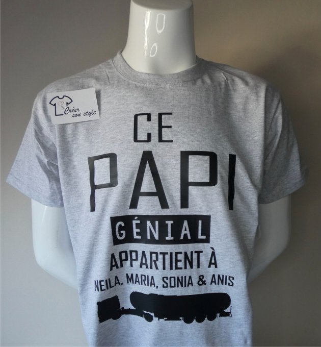tee shirt homme "ce papy génial appartient à..."