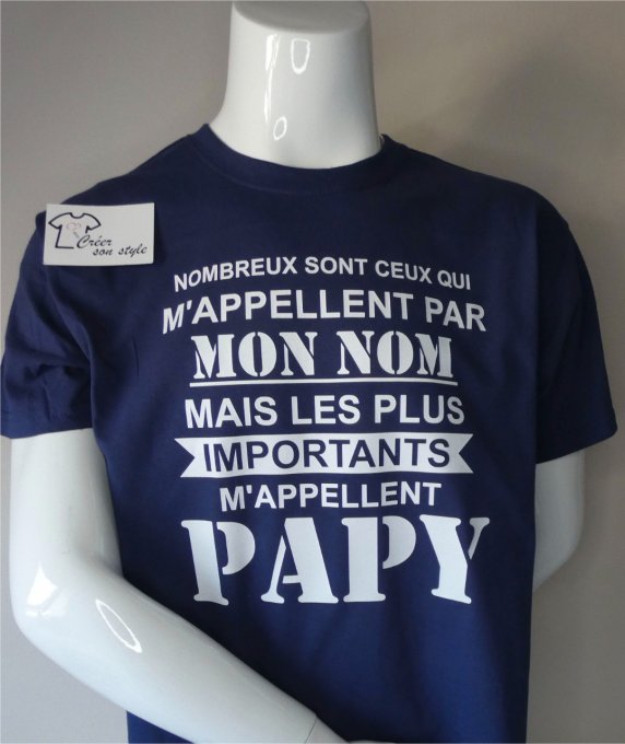 tee shirt homme "les plus importants m'appellent papy"